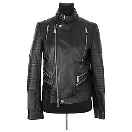 Ralph Lauren Schwarze Lederjacke Schwarz