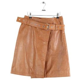 The Kooples Brown leather skirt Brown
