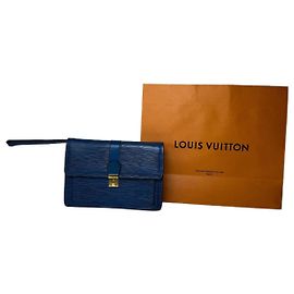 Clutch Vintage Louis Vuitton em Couro EPI Azul Azul