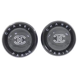 Boucles d'oreilles clips noires Chanel Noir