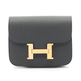 Hermès Hermes Constance Slim Bifold Wallet Black