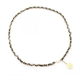 Cinturón de Cadena Coco Marca Chanel Negro Dorado