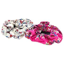 Set di Scrunchie in Seta Louis Vuitton Nero Bianco