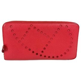 Hermès Cartera larga Hermes Evelyn Azap en rojo Roja