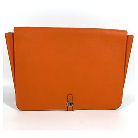 Hermès Hermes Dogon Meeting Bag in Orange Taurillon Clemence Leather Orange
