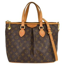 Louis Vuitton Palermo Handbag Monogram Canvas PM Brown