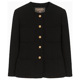 Chanel Boutique Tweed Jacket Black Black