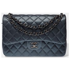 Bolsa CHANEL Timeless/Classique em Couro Cinza - 103165 Cinza