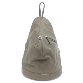 Loewe Khaki Leder Rucksack Khaki