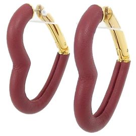 Hermès Boucles d'oreilles Stud Eau Coeur du Faubourg Hermes Rouge