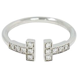 Anel T Wire Tiffany & Co. em ouro branco 18K com diamantes Prata