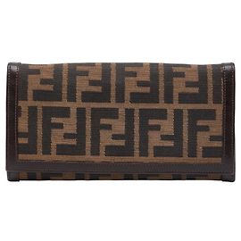 Fendi Zucca Long Wallet Brown