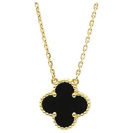 Collar Péndulo Vintage Alhambra en Oro Amarillo y Ónix de Van Cleef & Arpels Dorado