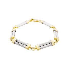 Pulseira Fred, 'Força 10', em ouro amarelo, aço. Outro