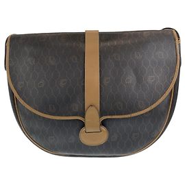 Bolsa de ombro vintage em couro marrom Christian Dior Marrom