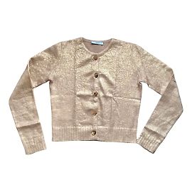 Prada Cardigan in Gold Mohair Beige Beige Golden