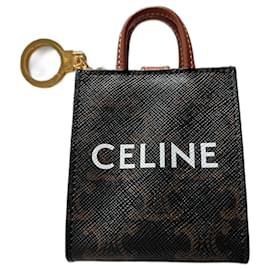 Céline micro charm triumph keychain Brown