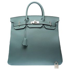 Hermès HERMES Haut a Courroies Leather Bag in Blue - 103133 Blue