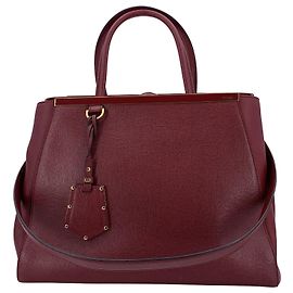 Fendi Leather Tote Bag 2Jours Red
