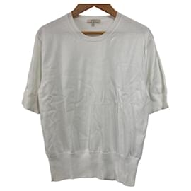 Autre Marque BLAMINK Kurzarm Rundhals Strickpullover Weiß