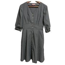 Autre Marque Vestido Gingham Seersucker TOCCA Castaño