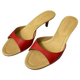 Sandales en cuir Jil Sander Rouge