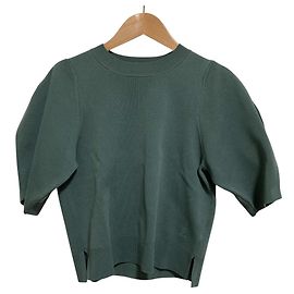 LANVIN en Bleu Strickoberteil mit kurzen Ärmeln Grün