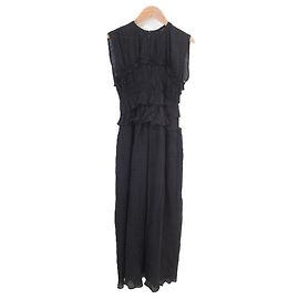 Autre Marque Durchsichtiges Karo-Rüschenkleid NATURAL BEAUTY BASIC Schwarz