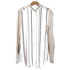 Autre Marque Camicia a Righe a Maniche Lunghe Equipment Beige