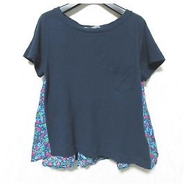 Camiseta de algodón con estampado floral sacai luck Azul Azul marino