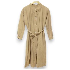 Autre Marque Vestido de algodão e linho Nigel Cabourn Bege