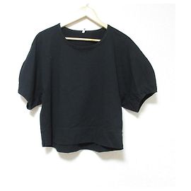 Autre Marque PLAIN PEOPLE Maglione girocollo a maniche corte e voluminose Nero