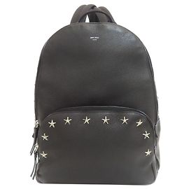 Jimmy Choo CLAY Leder-Rucksack mit Sternmotiv Schwarz