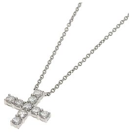 Harry Winston Mini Cross Diamant-Halskette aus Platin Andere