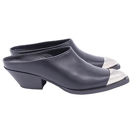 Givenchy Western Mules in Black Calf Leather Black