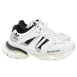 Balenciaga Track Forum x Adidas Sneakers in White Polyurethane White Cream
