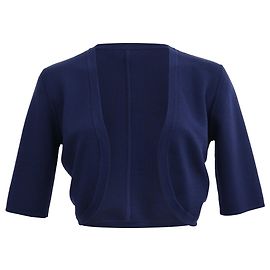 Michael Kors Bolero mit halben Ärmeln aus marineblauer Wolle Blau Marineblau
