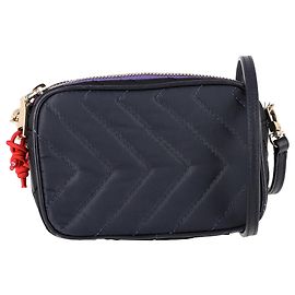 Bolsa de cinto matelassada Sandro Chevron em poliamida azul marinho Azul Azul marinho