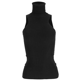 Thierry Mugler Mugler Rollkragenoberteil aus schwarzer Viskose Schwarz