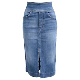 Ba&sh Date Midi Skirt in Light Blue Denim Blue Light blue