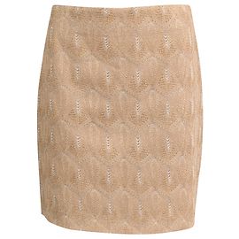 Saia mini ajustada de malha metálica bege em rayon Missoni Bege