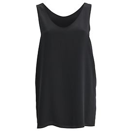 Top senza maniche con scollo a barca Chloé in seta nera Nero