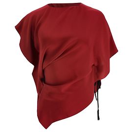 Blouse Drapée Roland Mouret en Soie Rouge Rouge
