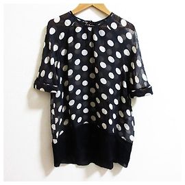 Autre Marque Blusa Pullover Transparente com Poás Martin Grant Cinza