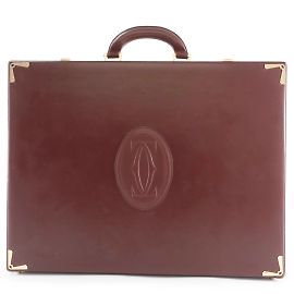 Cartier Must Line Leather Attaché Case Dark red
