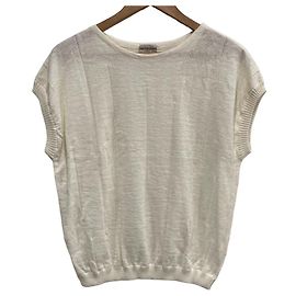 Autre Marque Agnona Linen Knit Top Beige