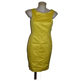 Robe fourreau Hoss Intropia en coton jaune lime Jaune