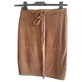 Autre Marque Falda envolvente Victoire de cuero de cabra camel Camello
