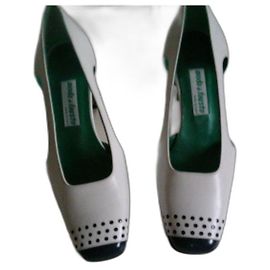 Autre Marque Moda Di Fausto White Leather Heels 36 White