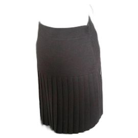 Luisa Spagnoli Grey Wool Pleated Skirt Grey